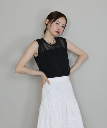 【SALE】麻混ギャザーシアーニット[J by blue]【ネコポス】