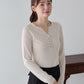 【早割5％OFF】シェルボタンヘンリーネックニット