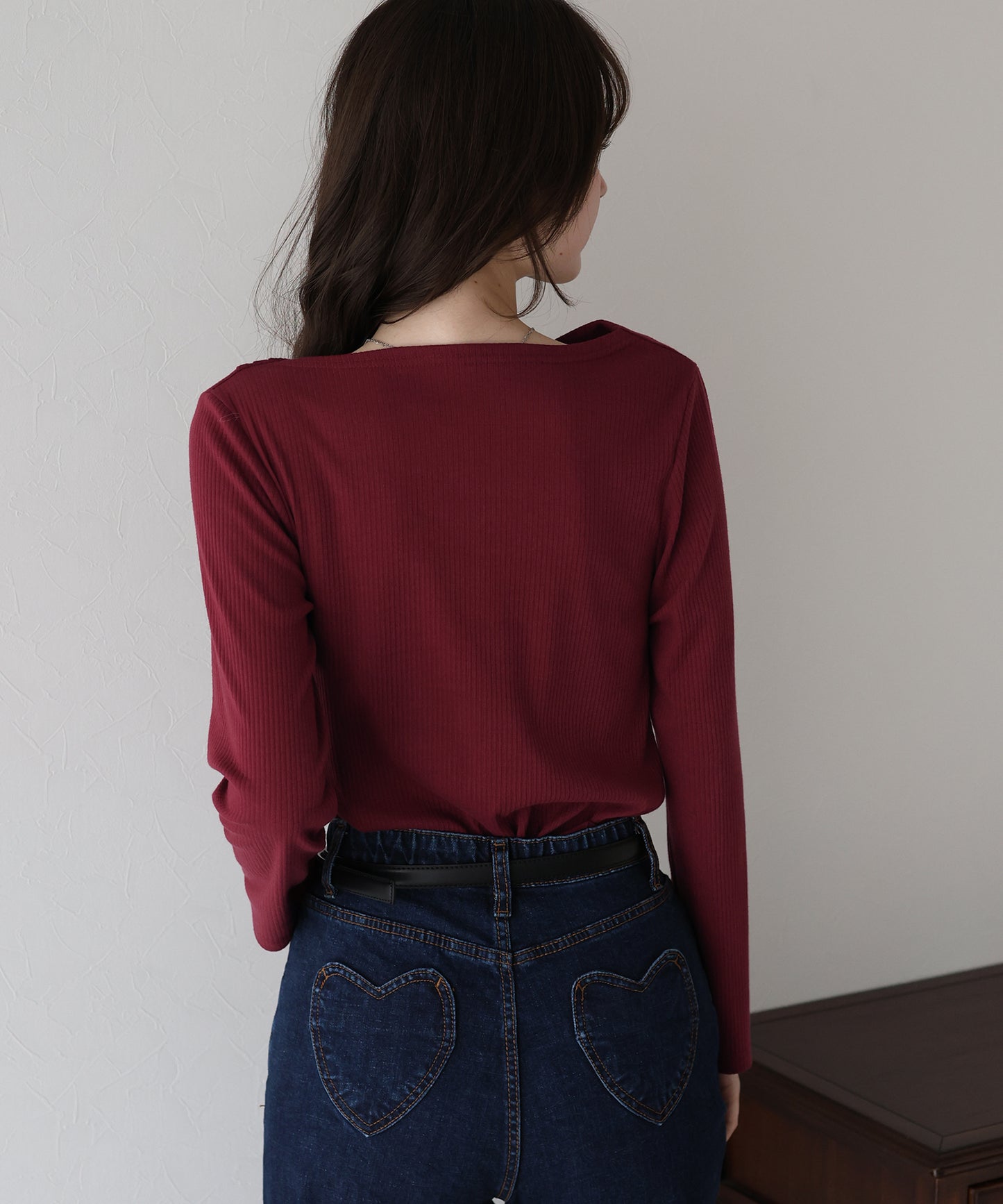 ドレープネックリブカットソー【ネコポス】