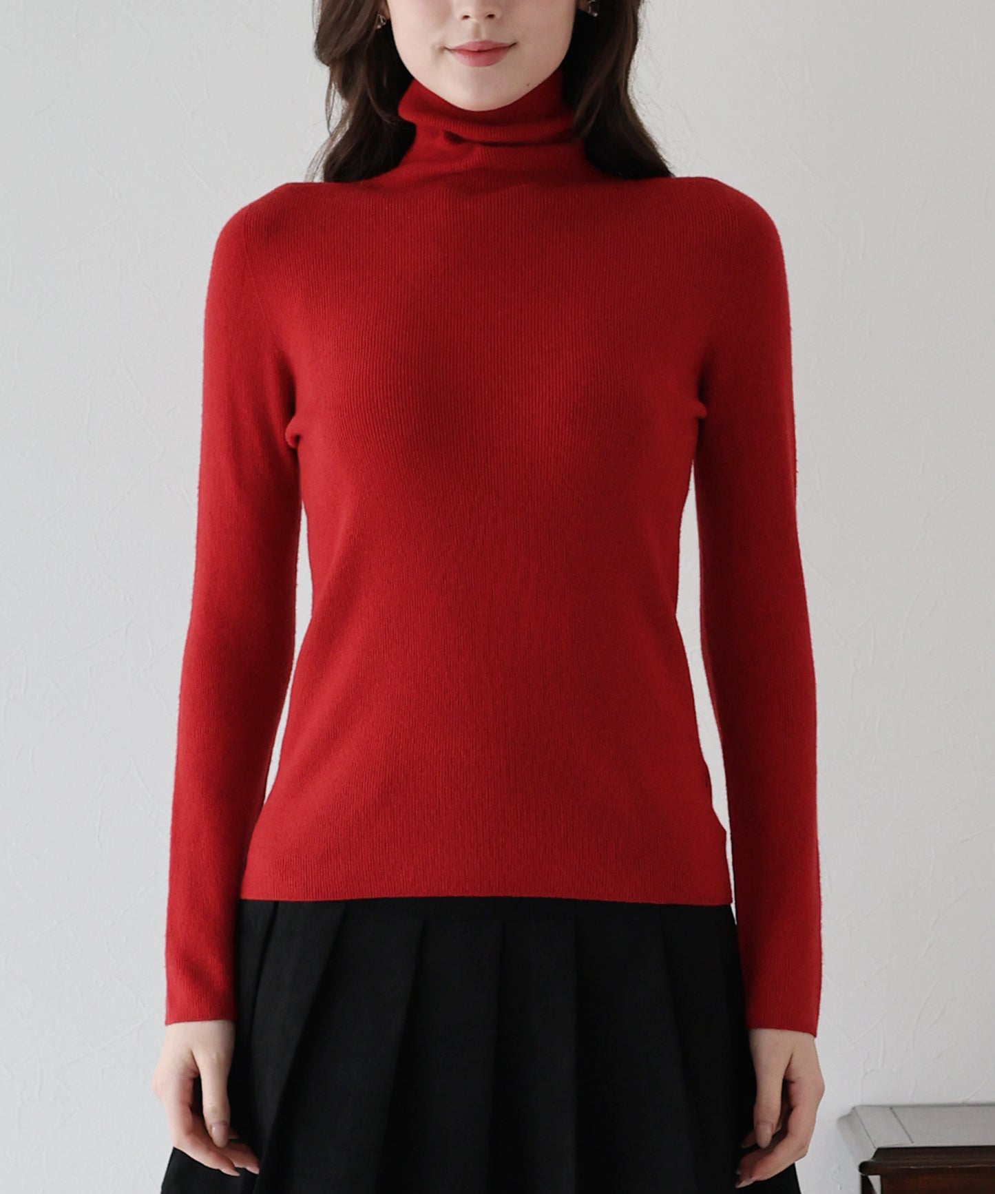 ウール混タートルネックニット