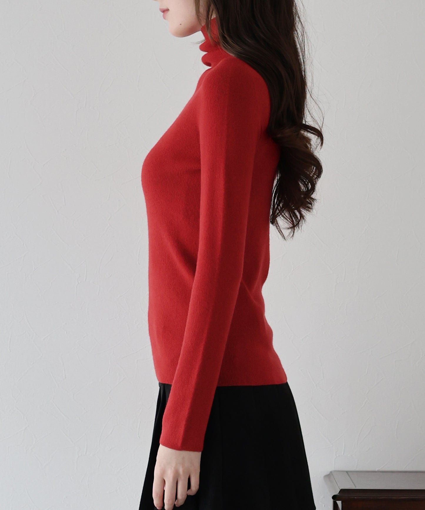 ウール混タートルネックニット