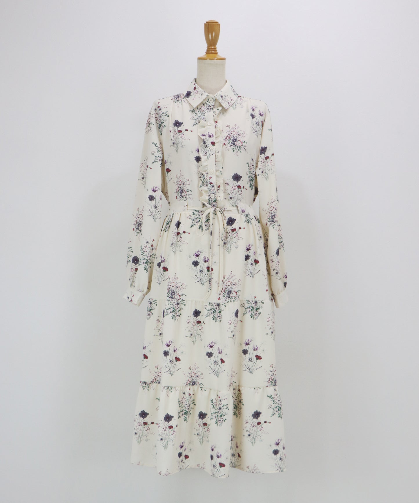 襟付きフリルワンピース