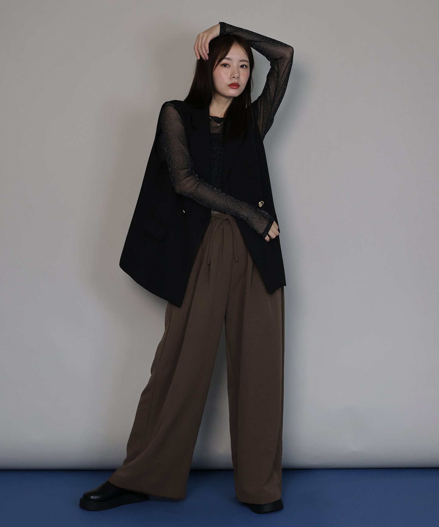 【TIME SALE】タックワイドイージーパンツ[ J by blue ]