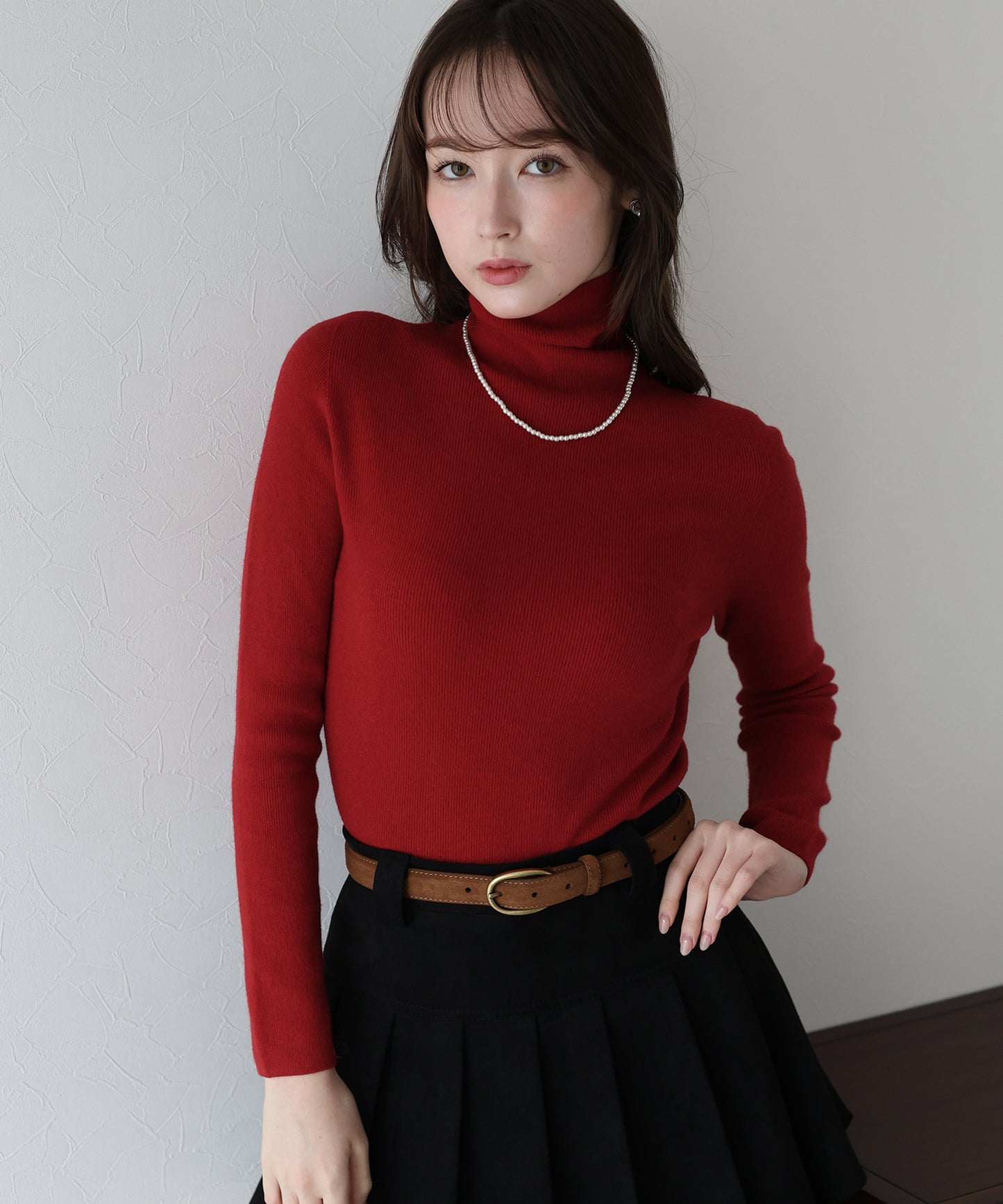 【早割5％OFF】ウール混タートルネックニット