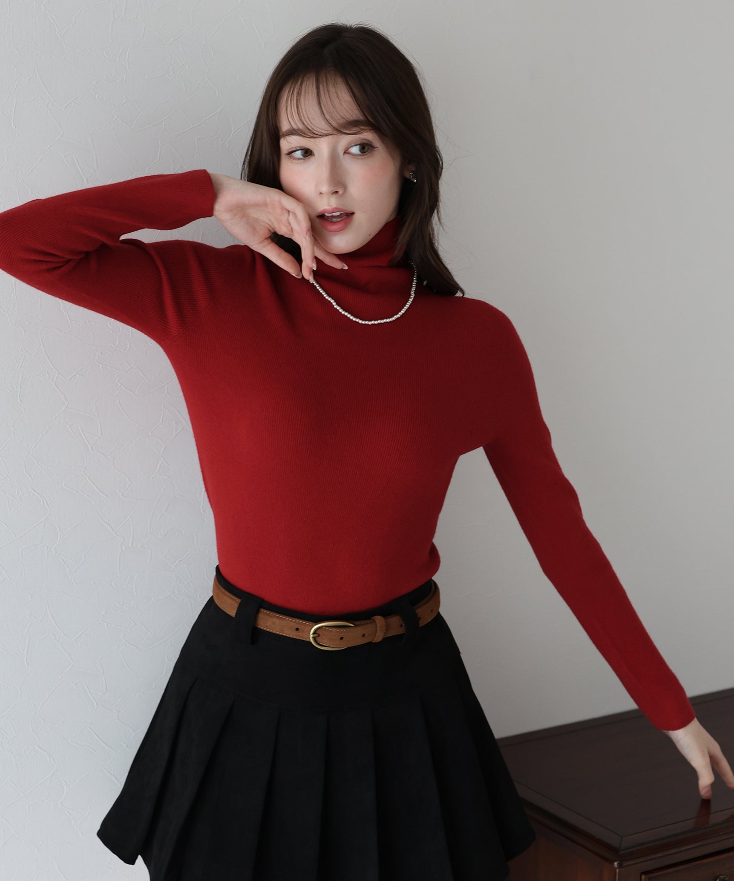 【早割5％OFF】ウール混タートルネックニット