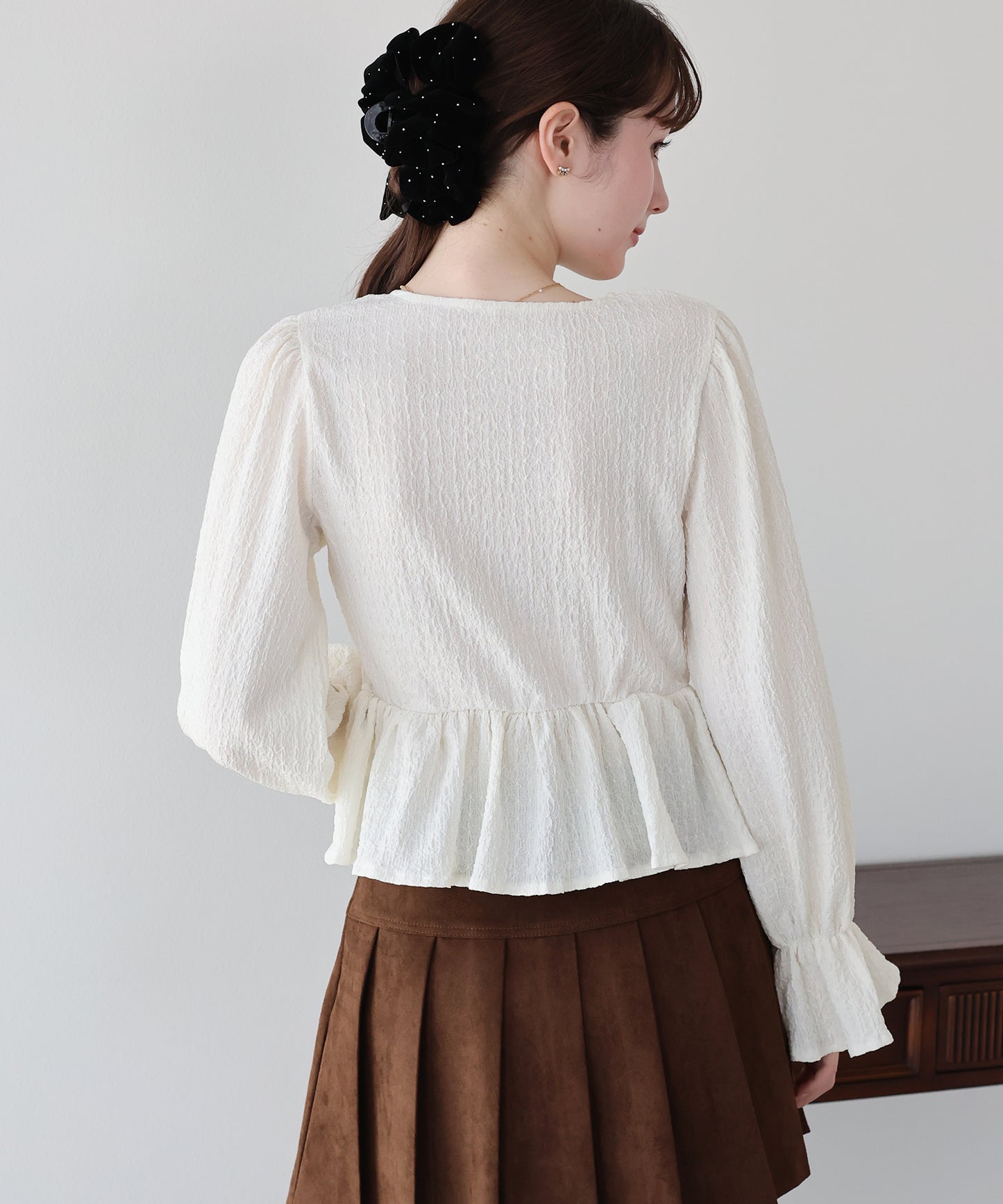 キャンディスリーブペプラムトップス【メール便】