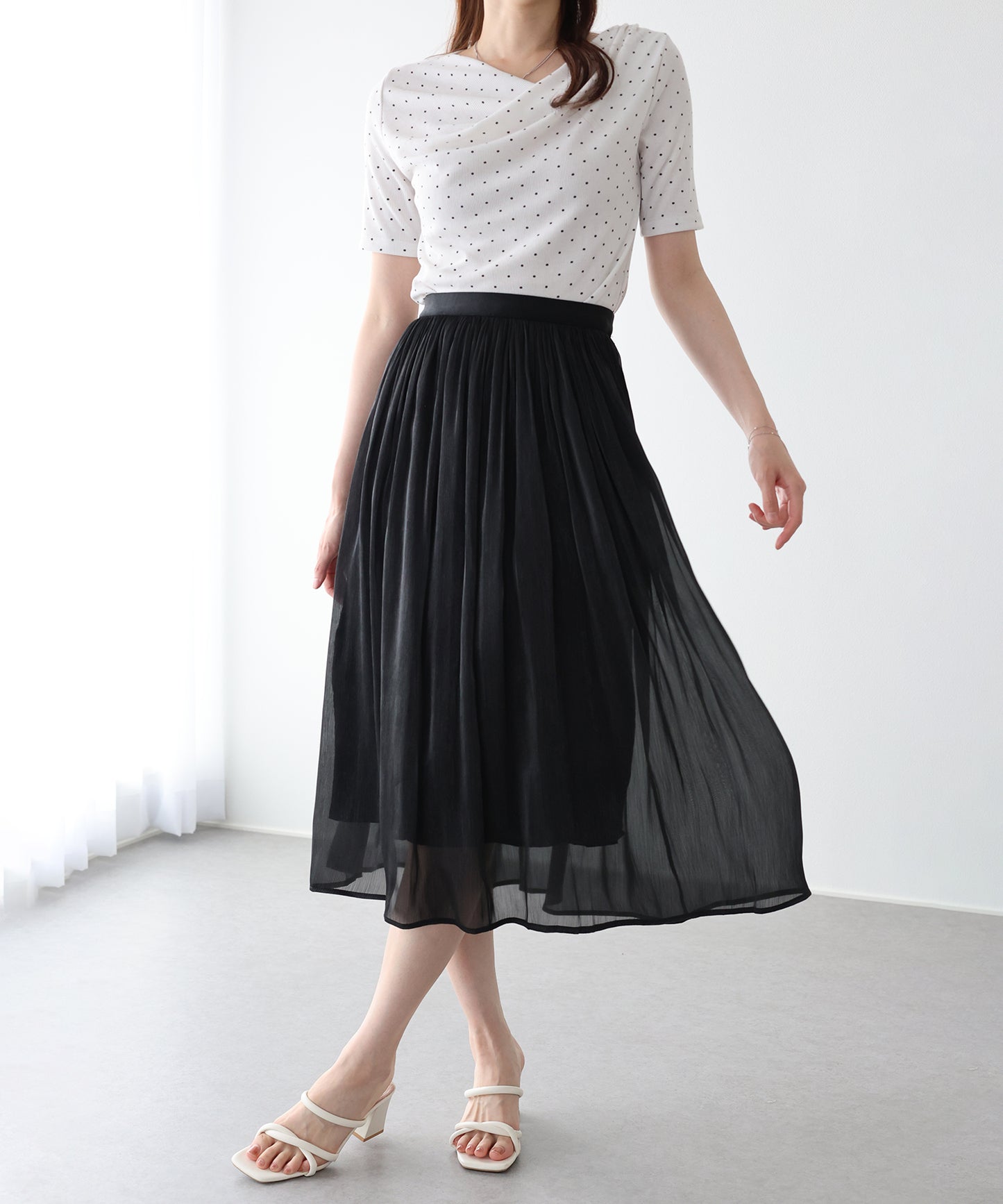 【早割5％OFF】シアーサテンスカート