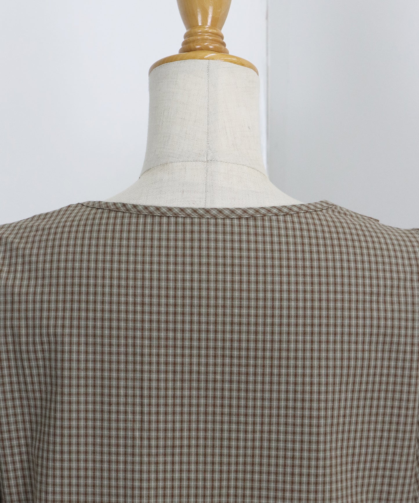 【TIME SALE】チェックリボンペプラムブラウス【ネコポス】