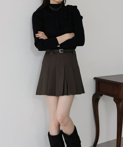 ベルトSETプリーツミニスカート