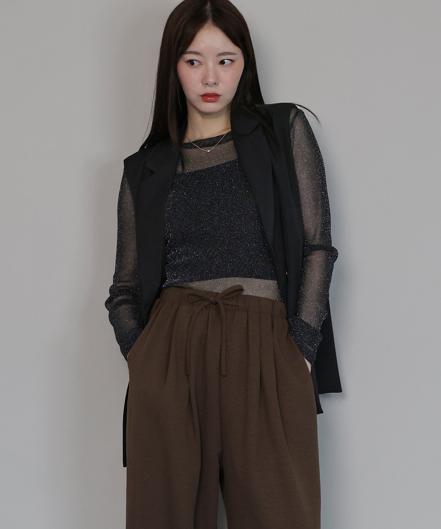 【TIME SALE】ニュアンスボタンテーラードジレ[ J by blue ]