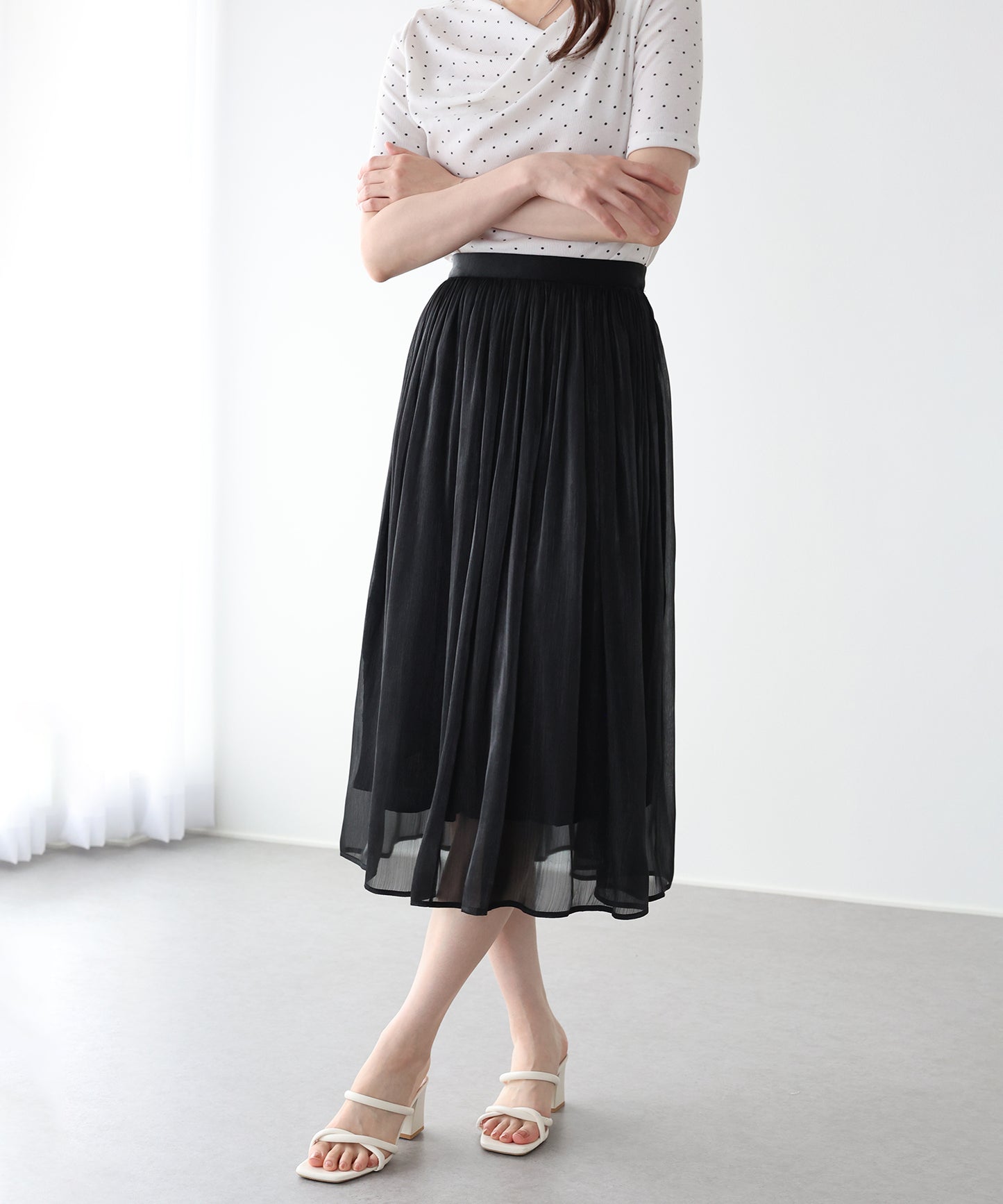 【早割5％OFF】シアーサテンスカート