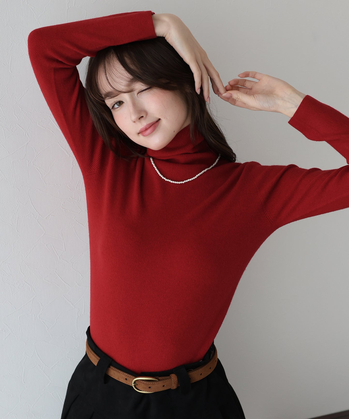 【早割5％OFF】ウール混タートルネックニット