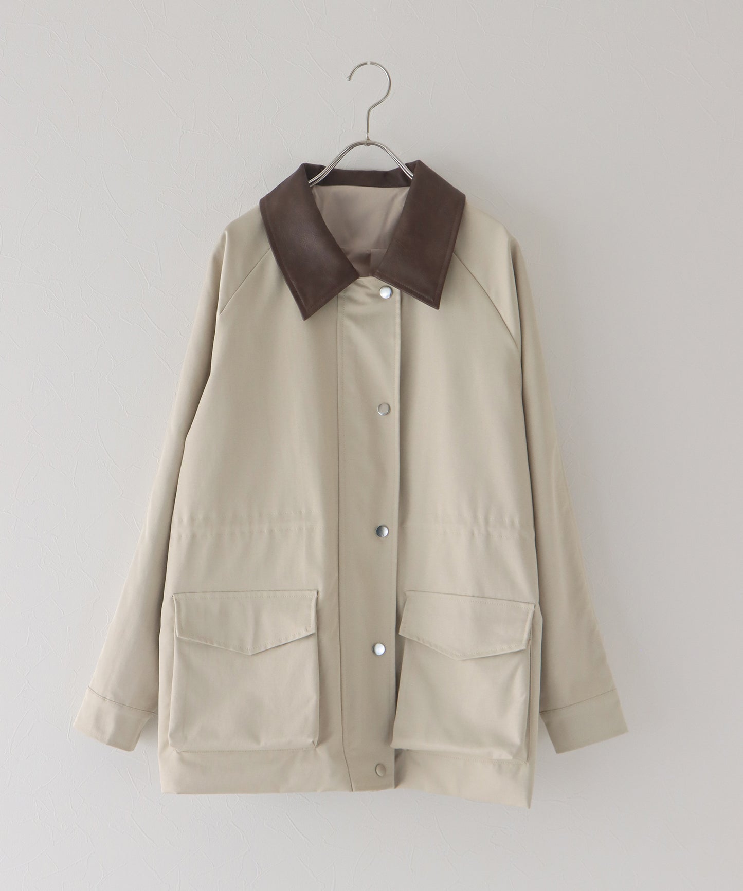 【早割5％OFF】レザー襟スプリングコート