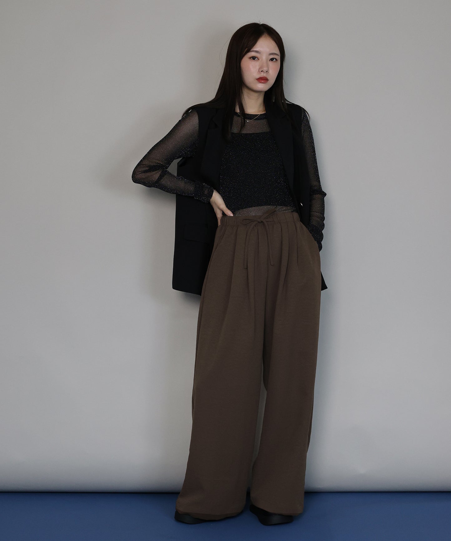 【TIME SALE】タックワイドイージーパンツ[ J by blue ]