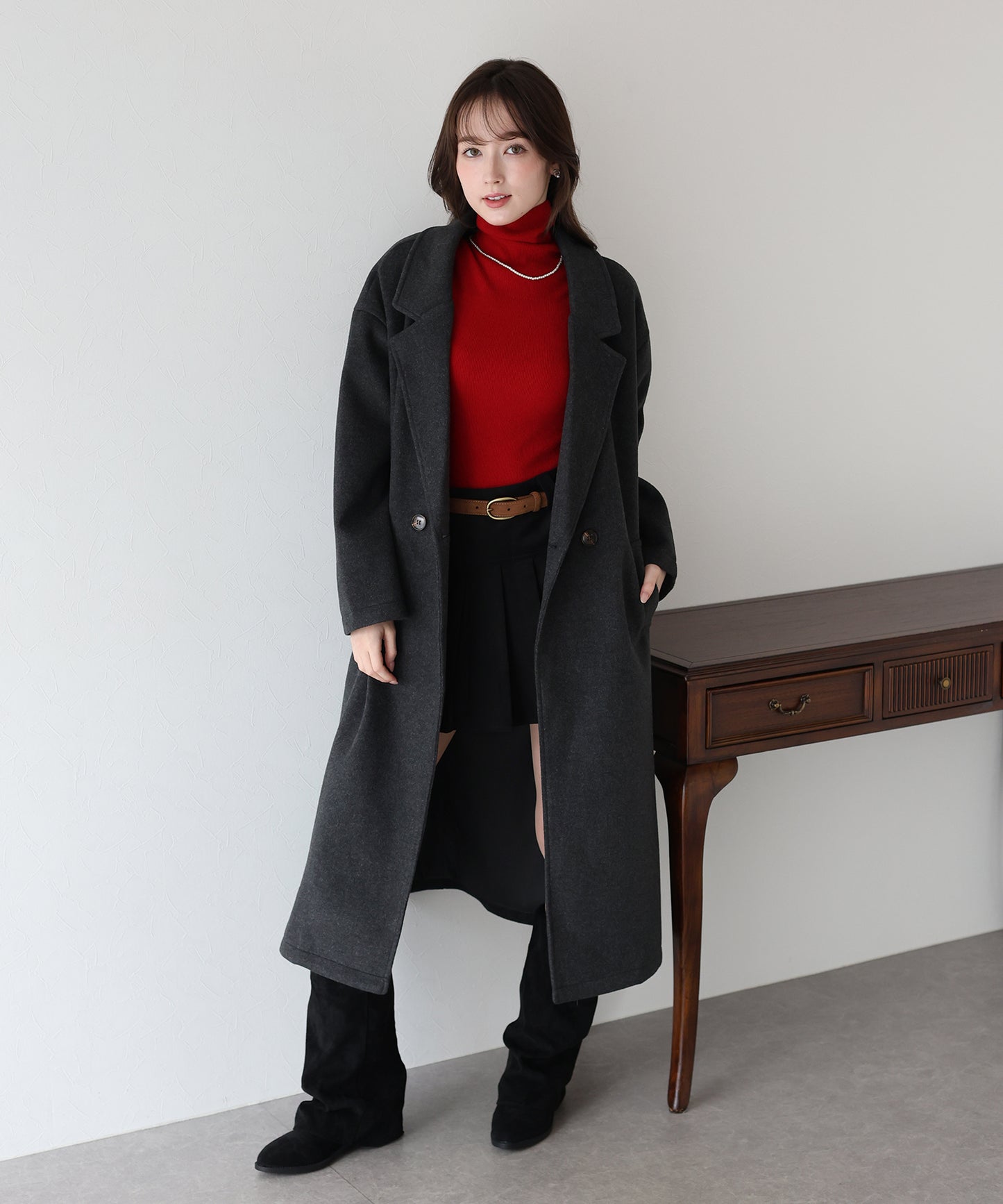 【早割5％OFF】テーラードウールロングコート