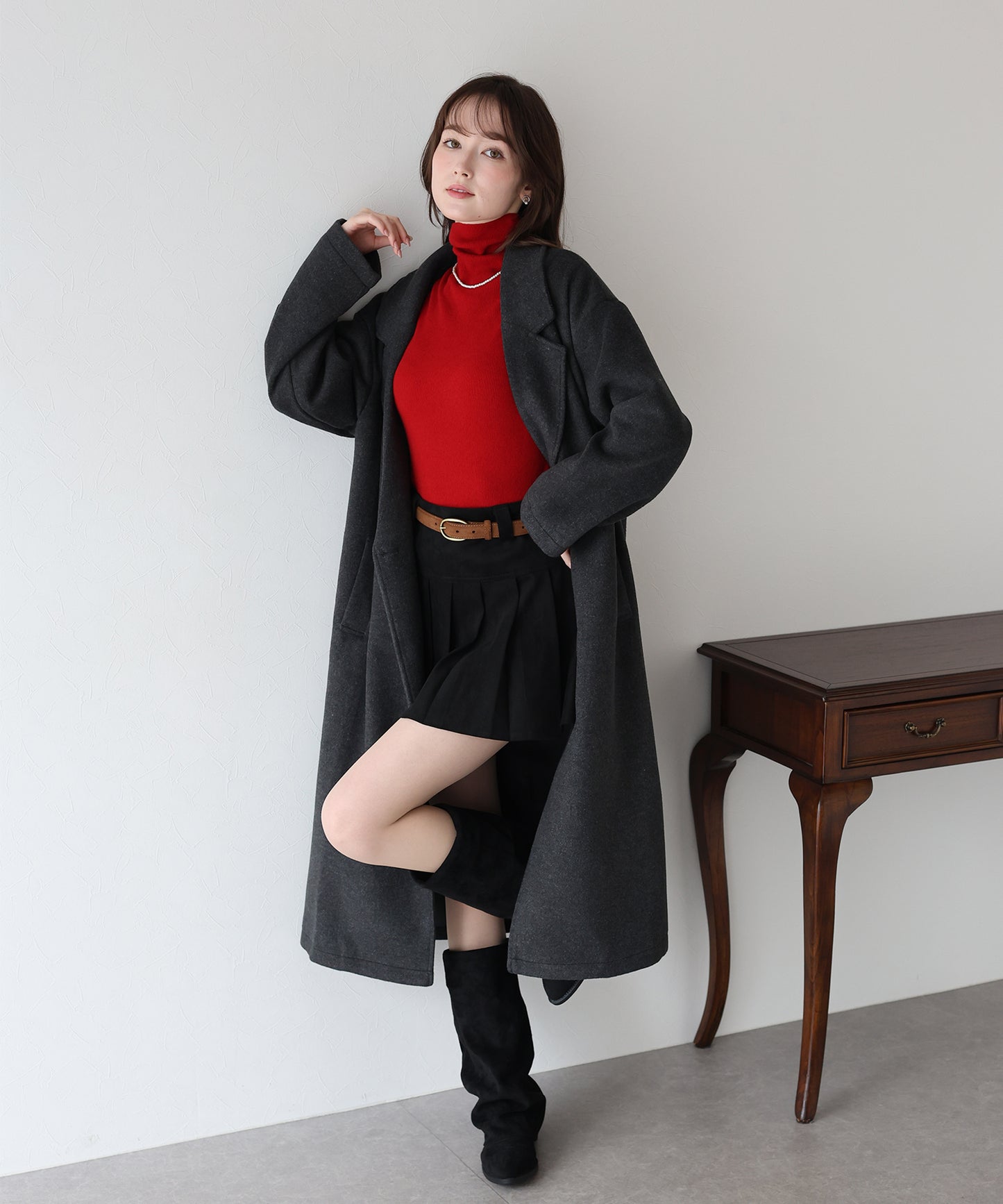 【早割5％OFF】テーラードウールロングコート