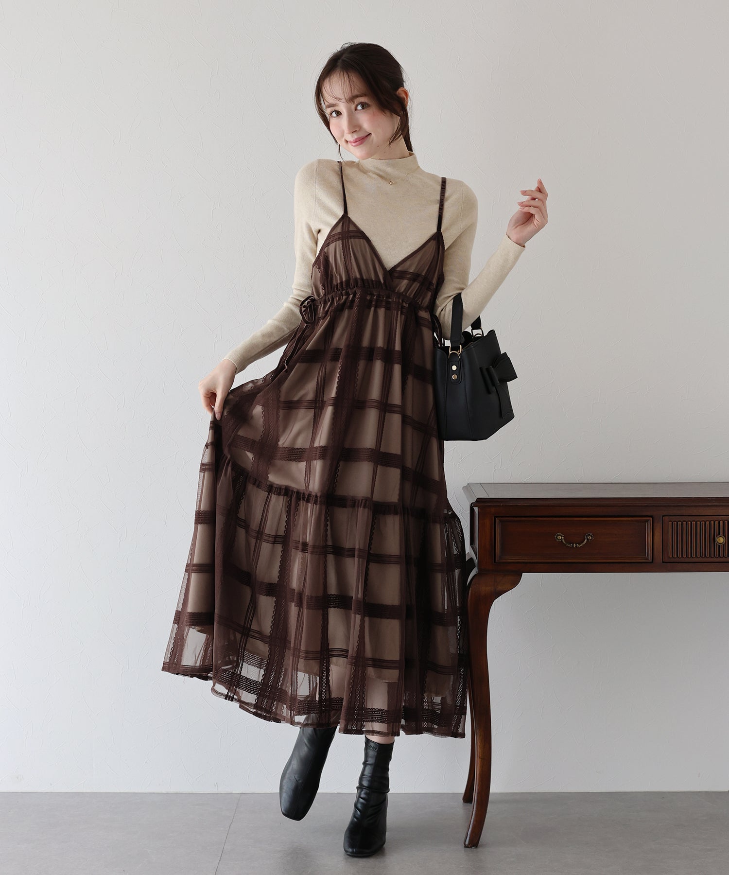 フロッキーチェックキャミワンピース – BLUE ONLINE