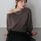 【早割5％OFF】オフショルシャギーニット