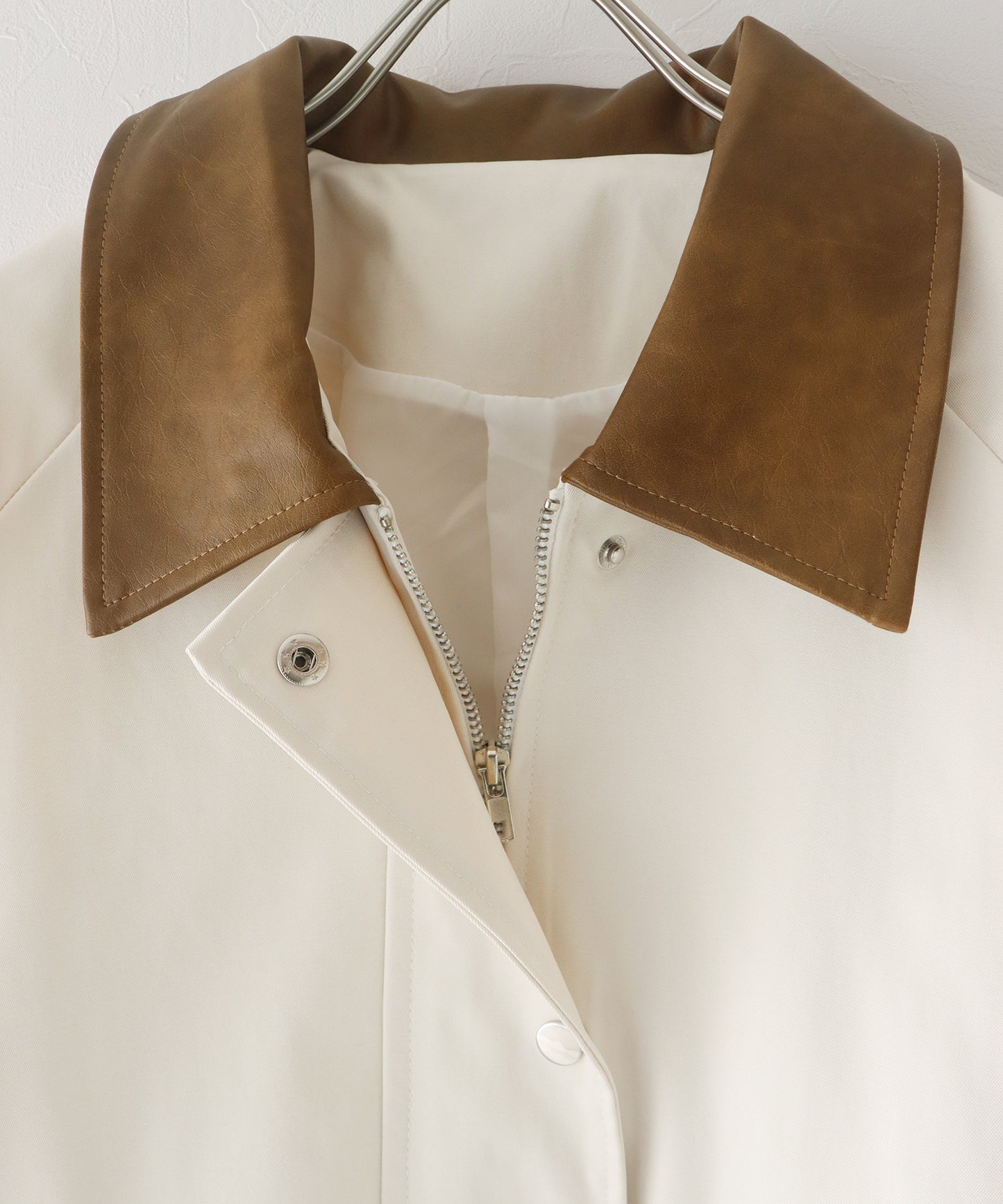 【早割5％OFF】レザー襟スプリングコート