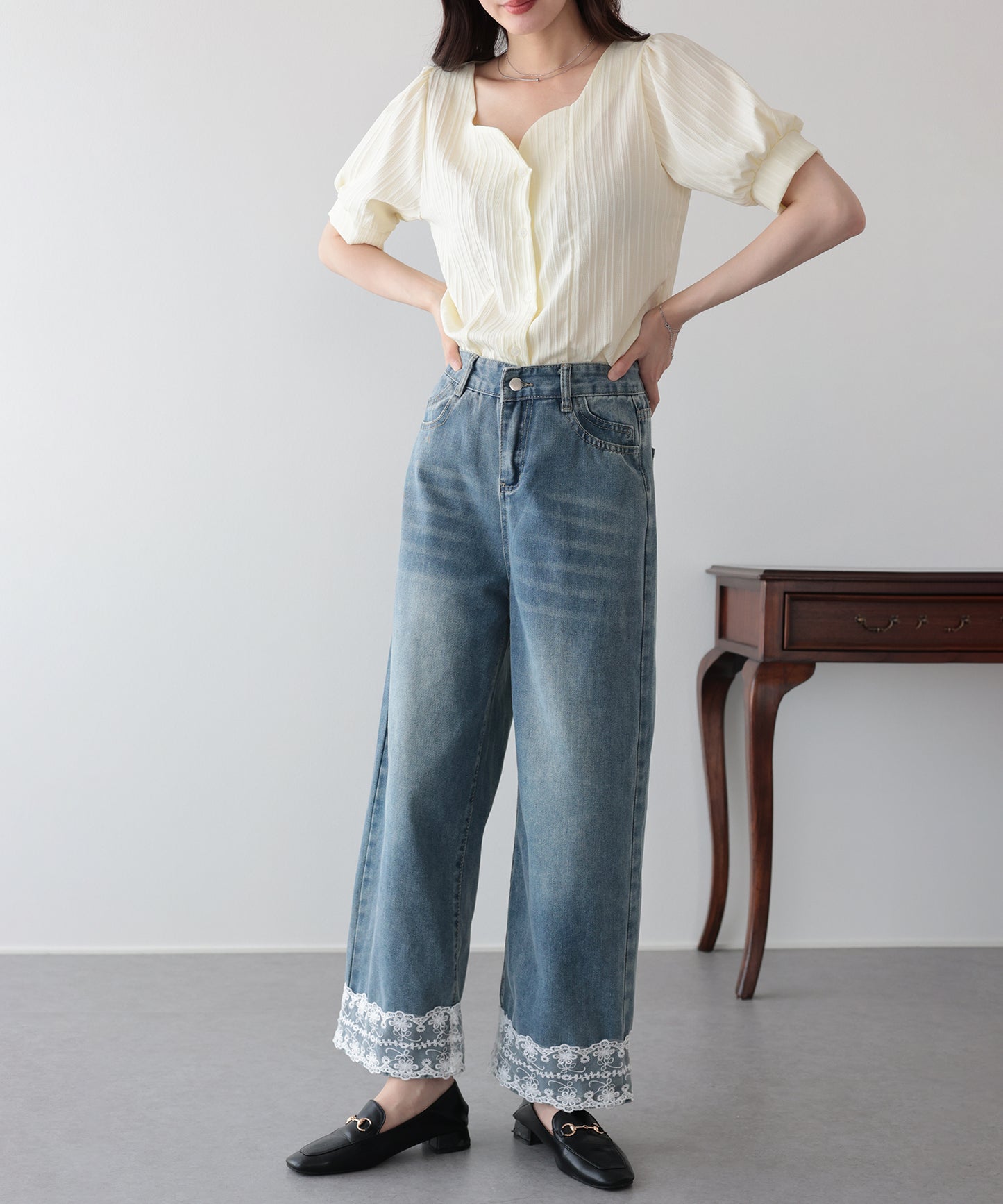 【早割5％OFF】ヘムレースデニム