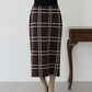 チェックニットタイトスカート