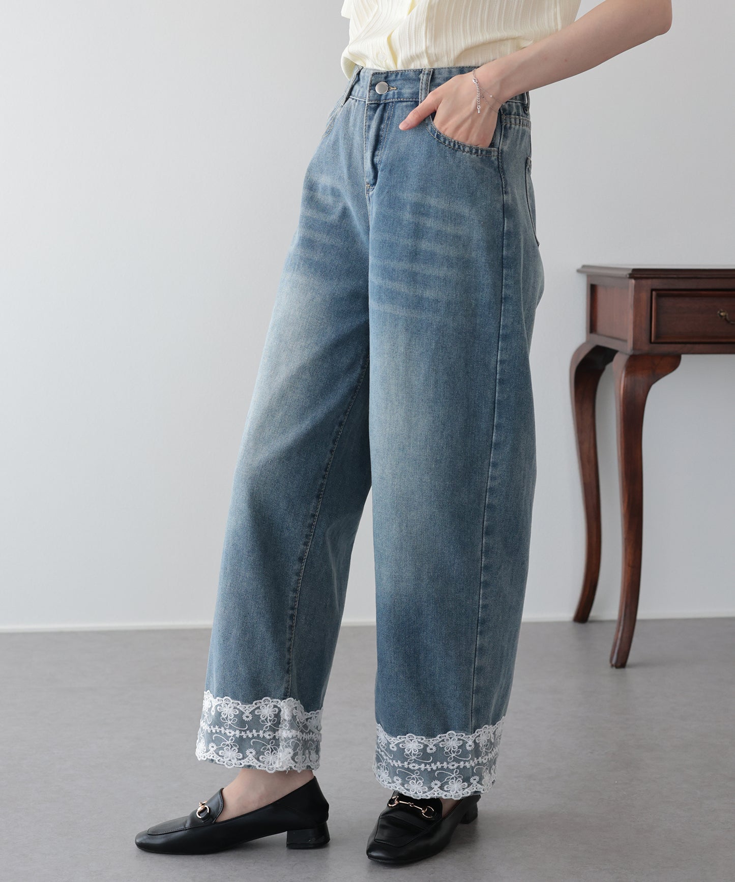 【早割5％OFF】ヘムレースデニム
