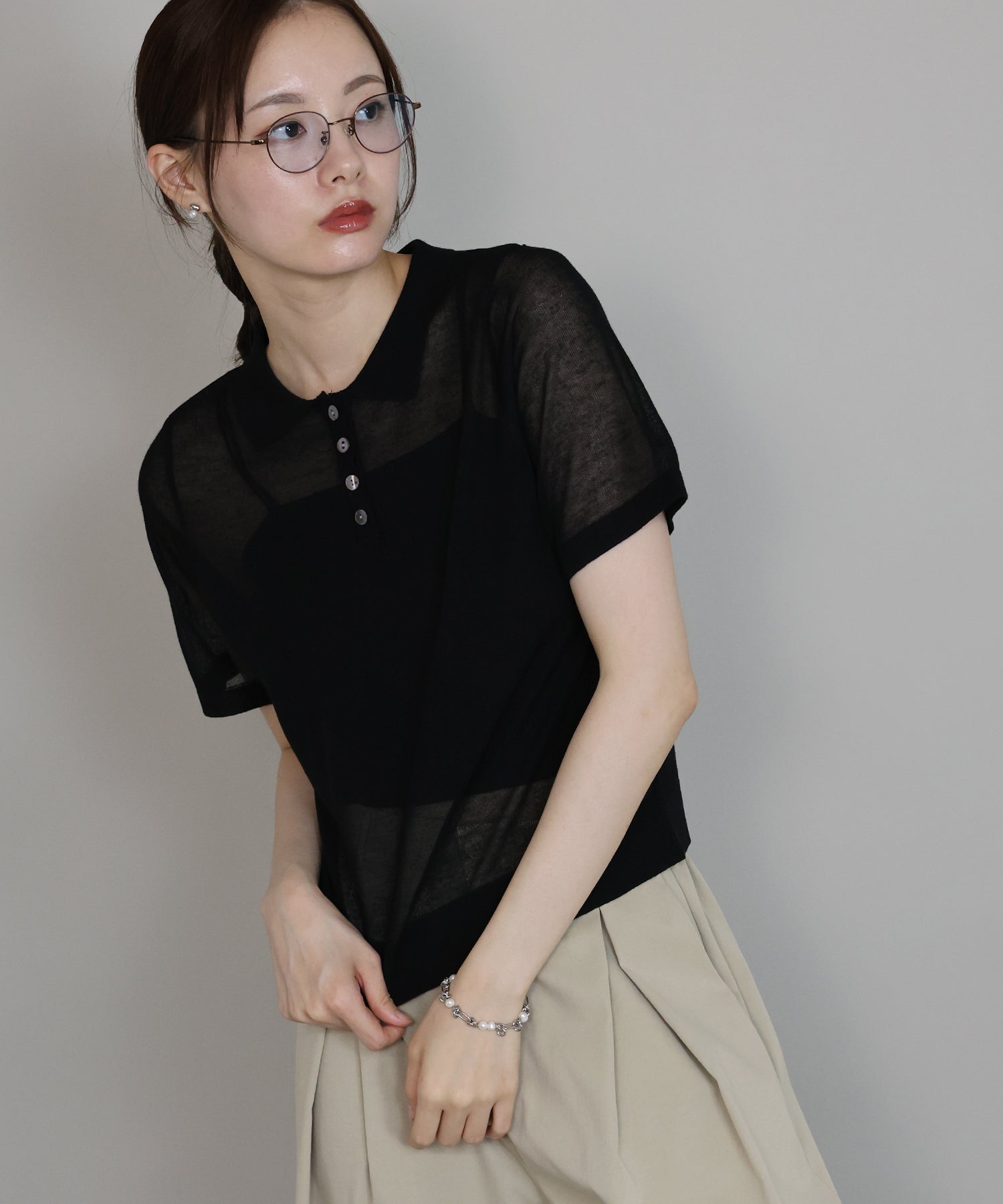 ✨美品✨クラシアンドトリップ　北欧暮らしの道具店　ニットポロシャツ　ベスト　黒 ✨美品✨クラシアンドトリップ 北欧暮らしの道具店 ニット