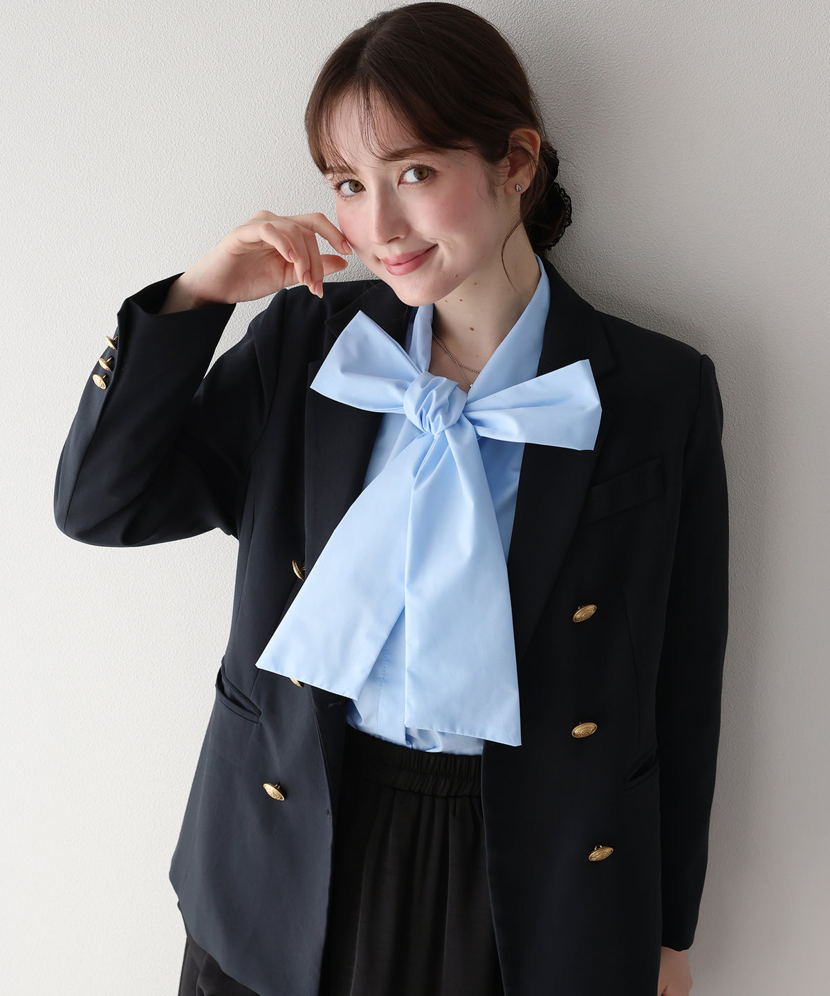 ビッグリボンボウタイブラウス【ネコポス】