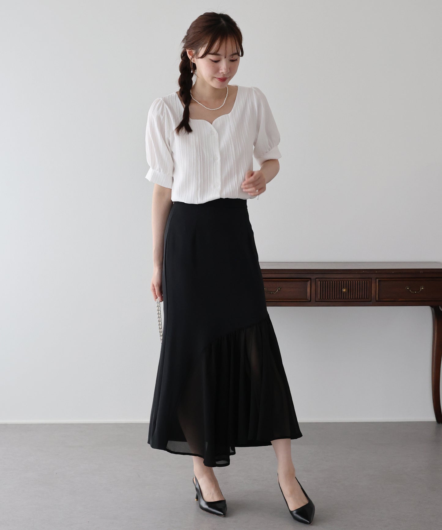 【早割5％OFF】シフォンドッキングスカート
