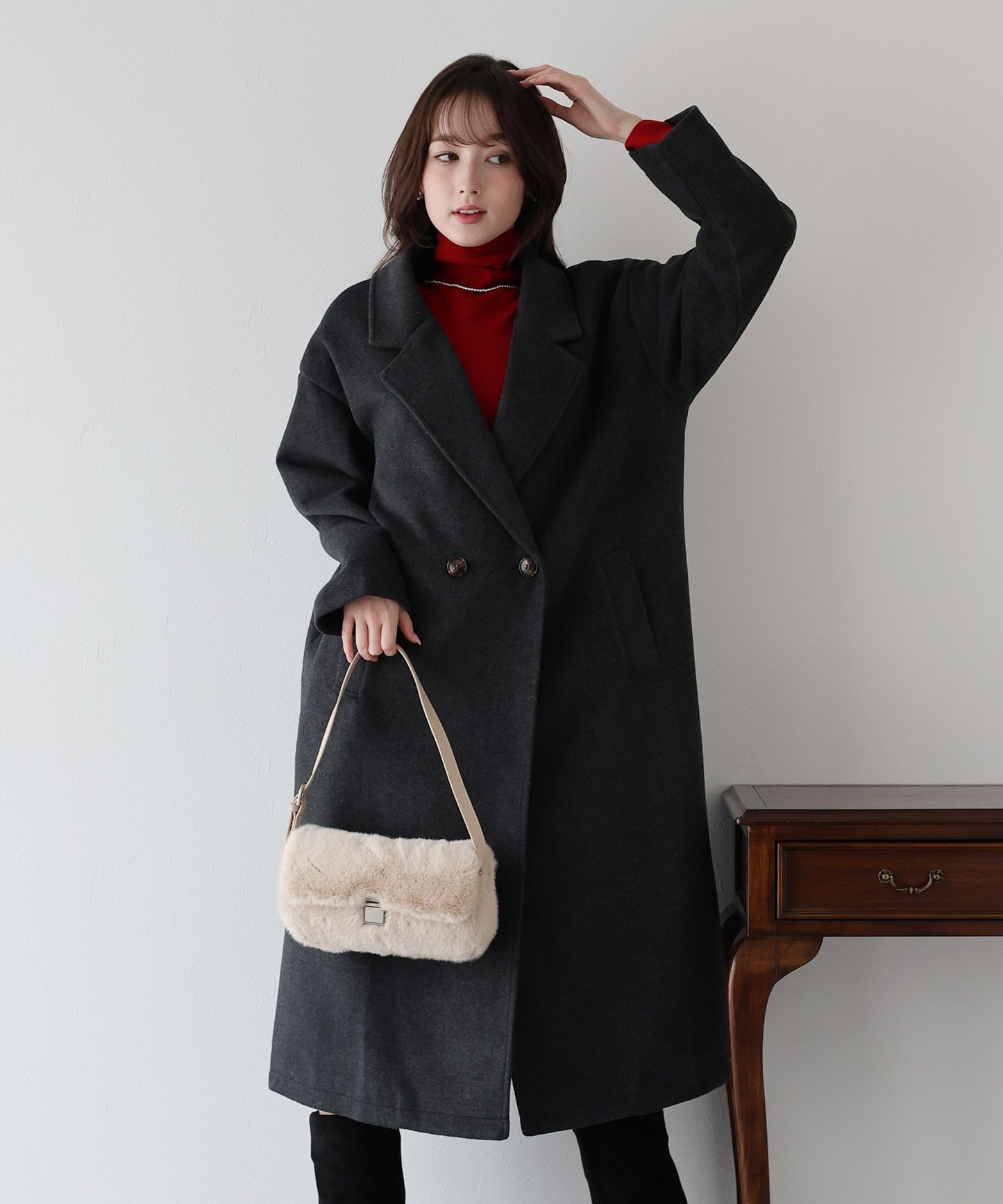 【早割5％OFF】テーラードウールロングコート