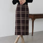 チェックニットタイトスカート