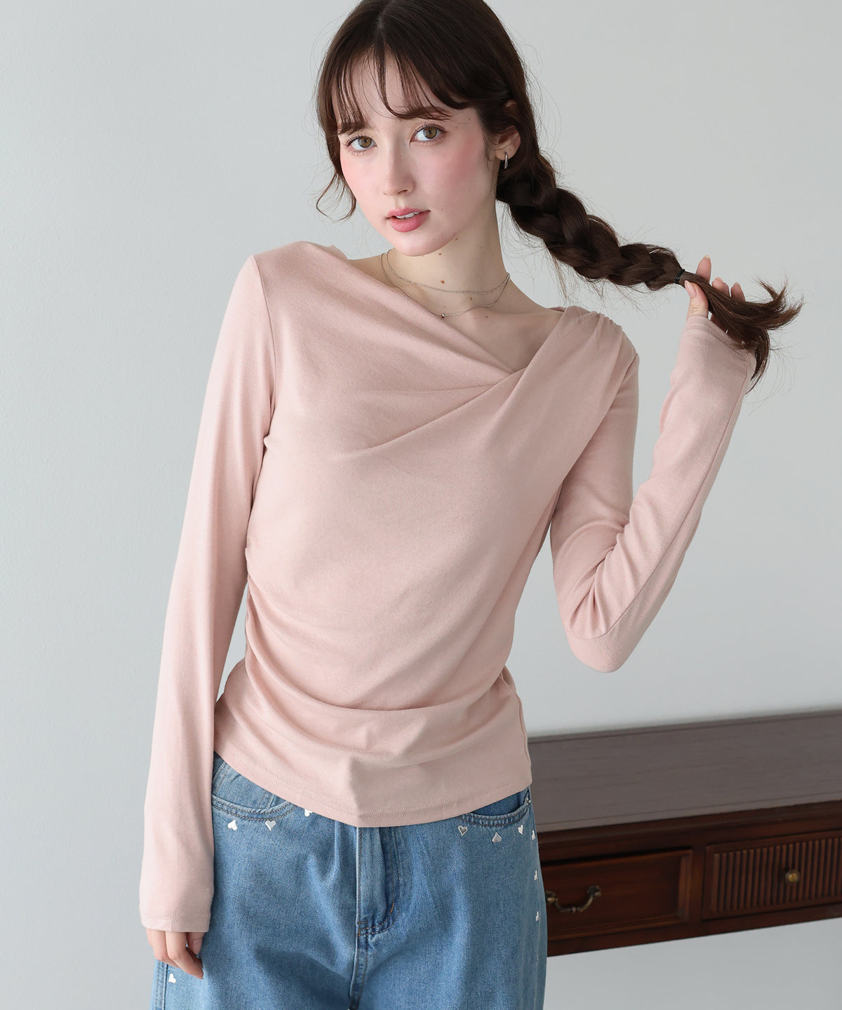 【早割5％OFF】ドレープロングTシャツ【メール便】