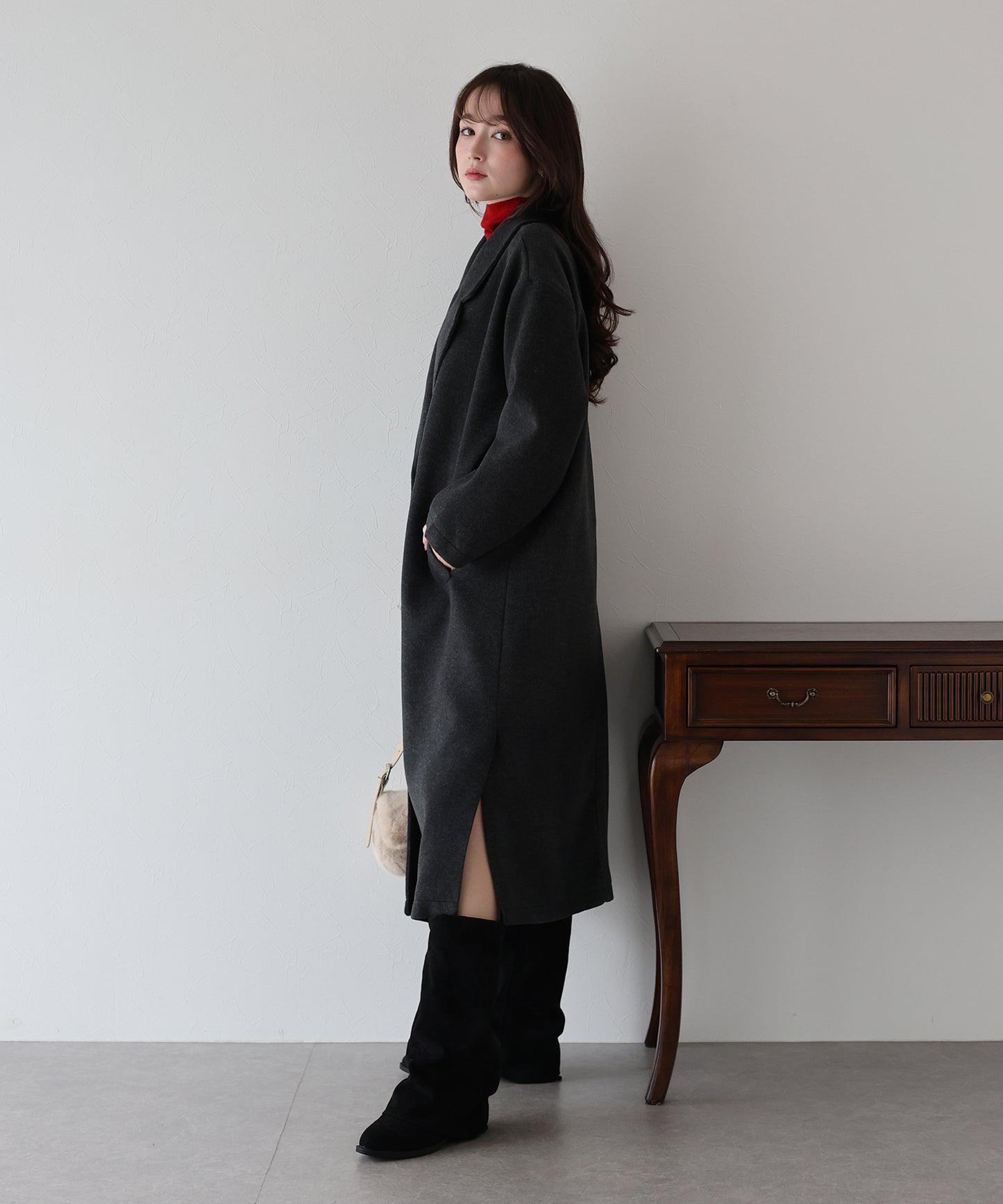【早割5％OFF】テーラードウールロングコート