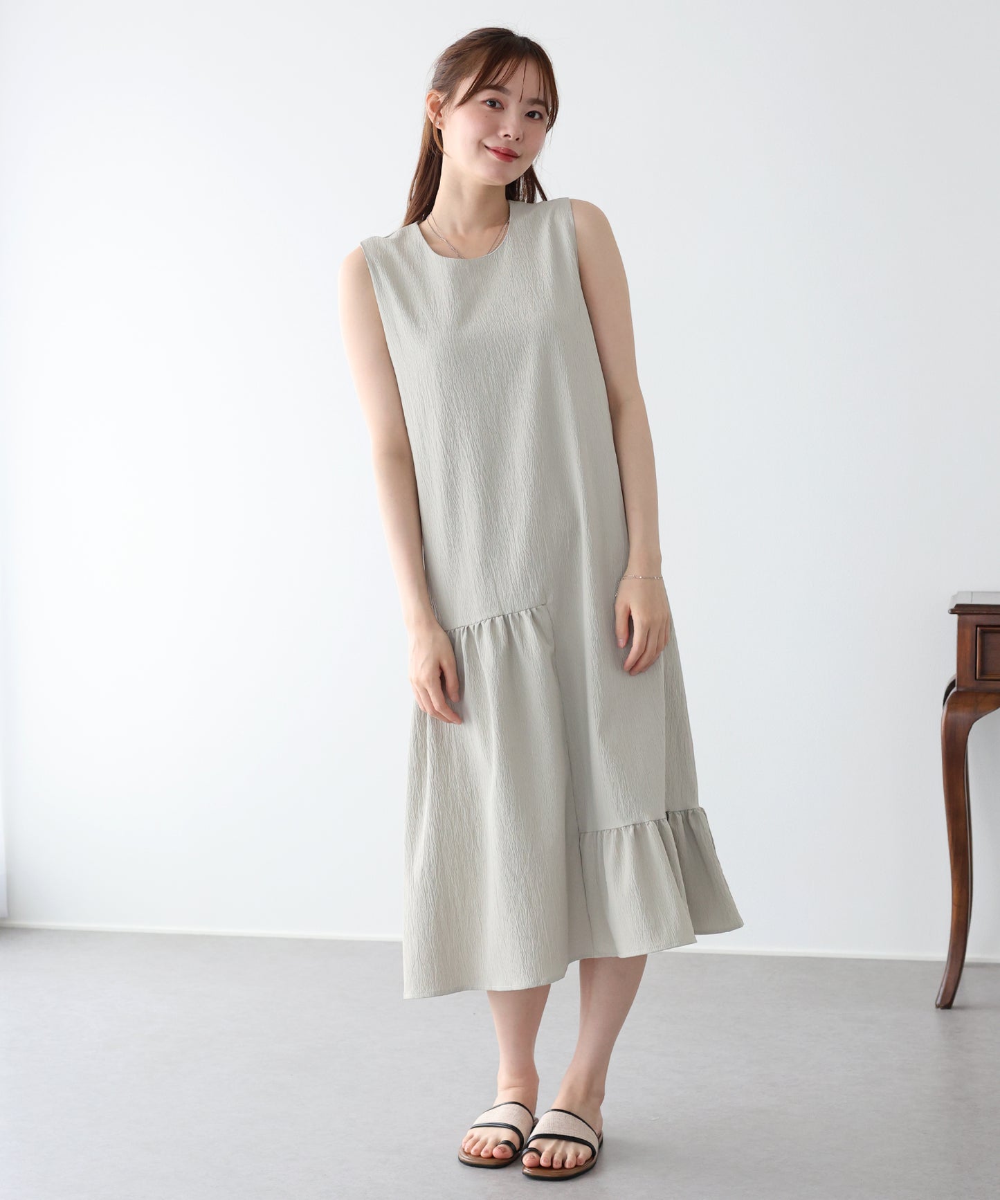 アシンメトリーティアードワンピース