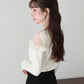 【早割5％OFF】アシンメトリーチュールフリルニット
