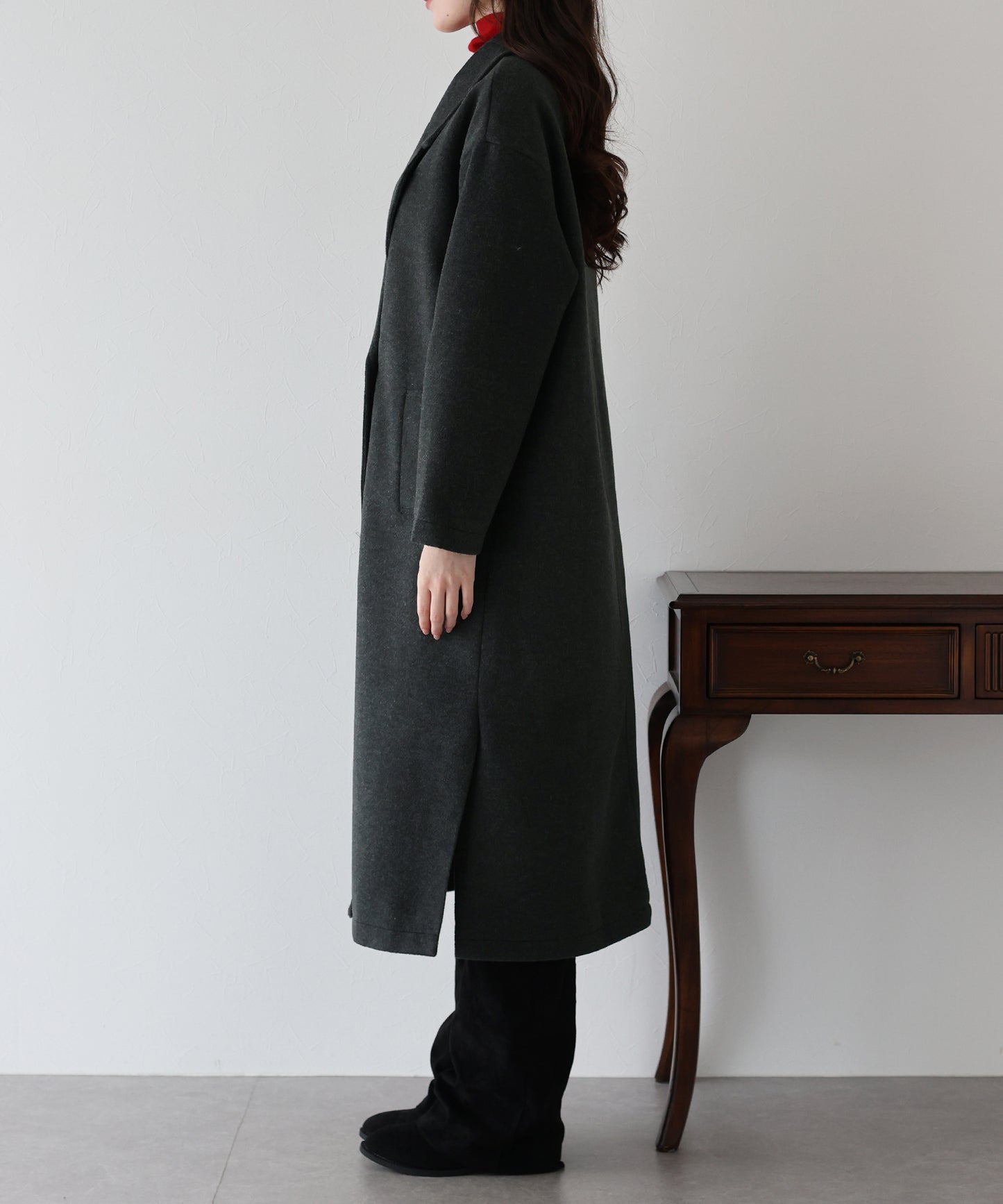 テーラードウールロングコート