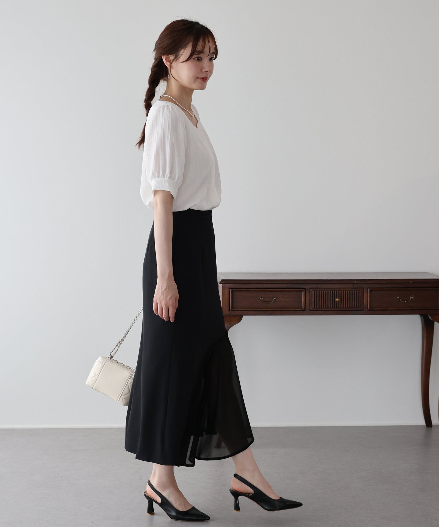 【早割5％OFF】シフォンドッキングスカート