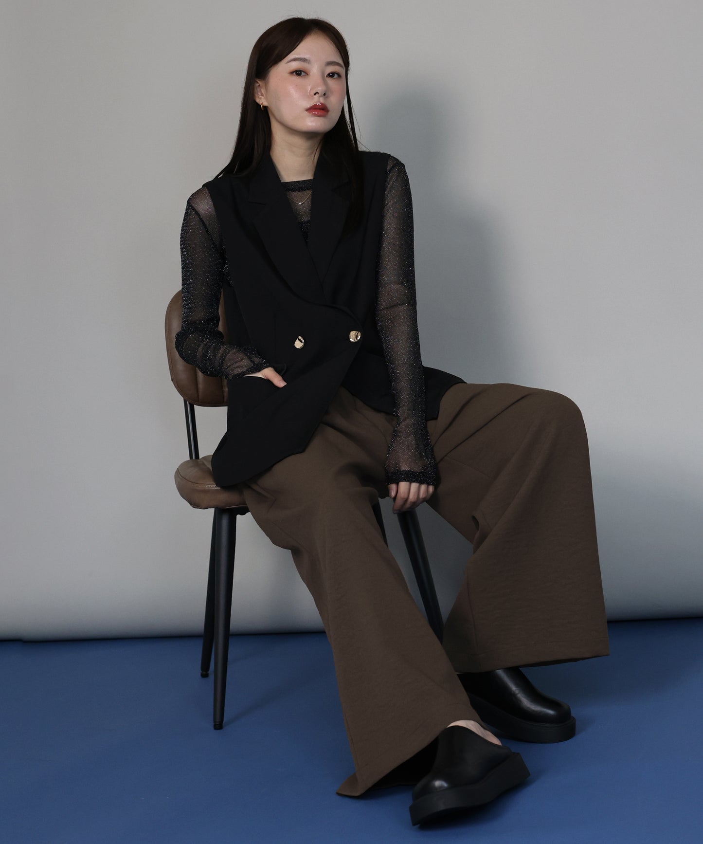 【TIME SALE】タックワイドイージーパンツ[ J by blue ]