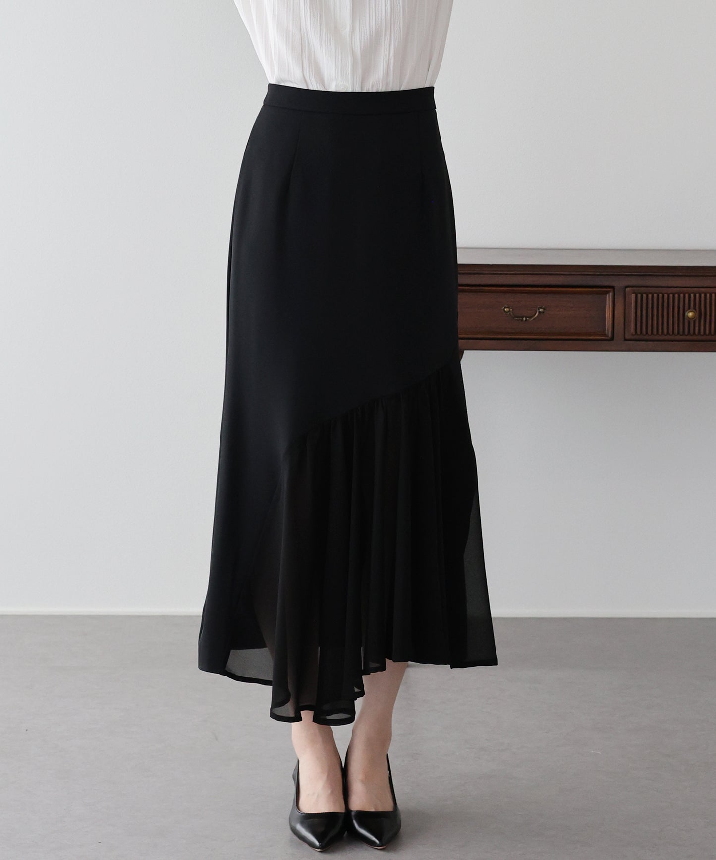 【早割5％OFF】シフォンドッキングスカート