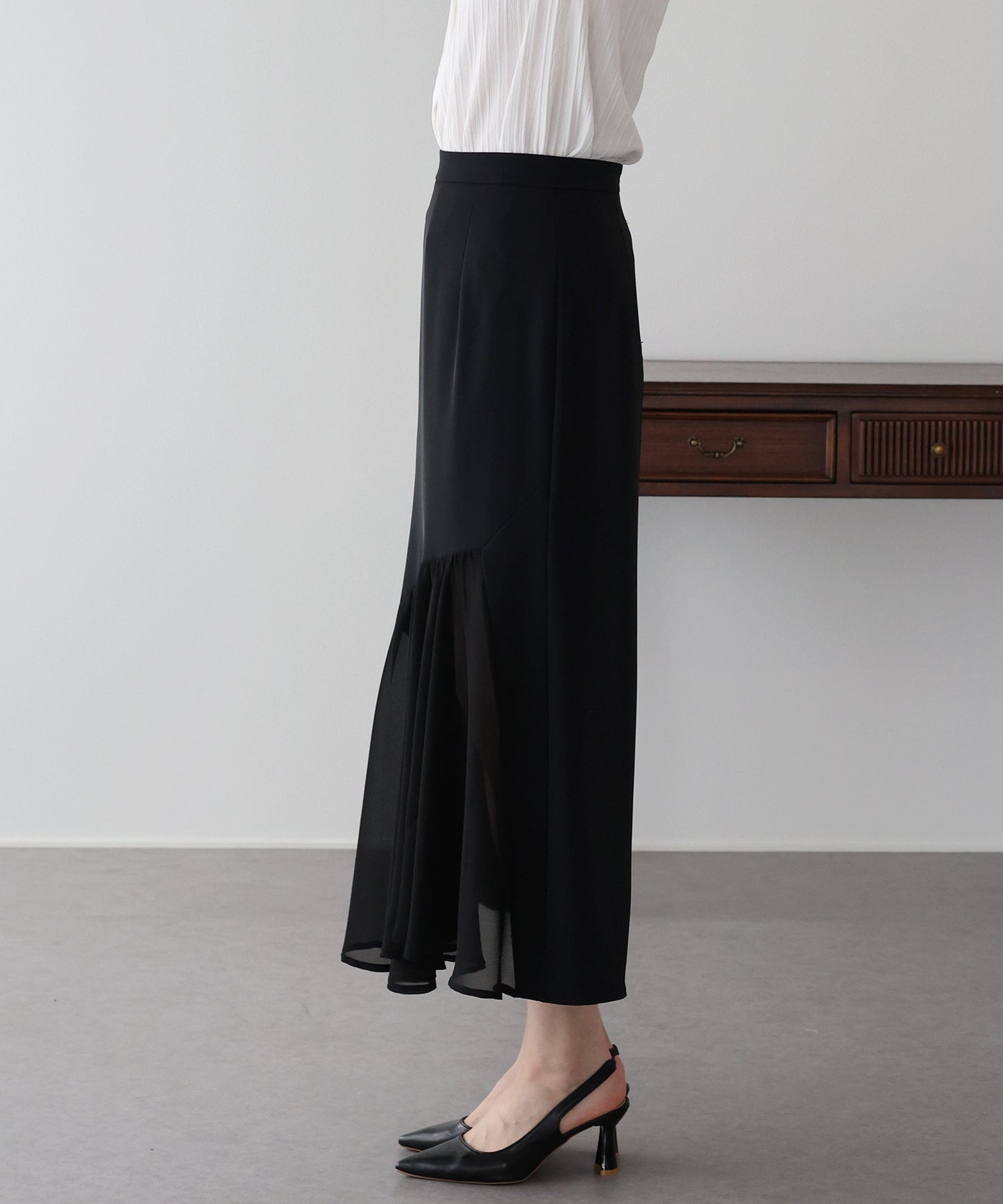 【早割5％OFF】シフォンドッキングスカート