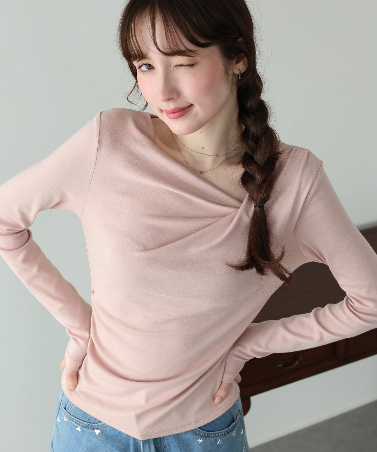 【早割5％OFF】ドレープロングTシャツ【メール便】