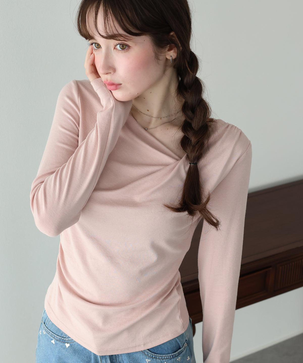 【早割5％OFF】ドレープロングTシャツ【メール便】