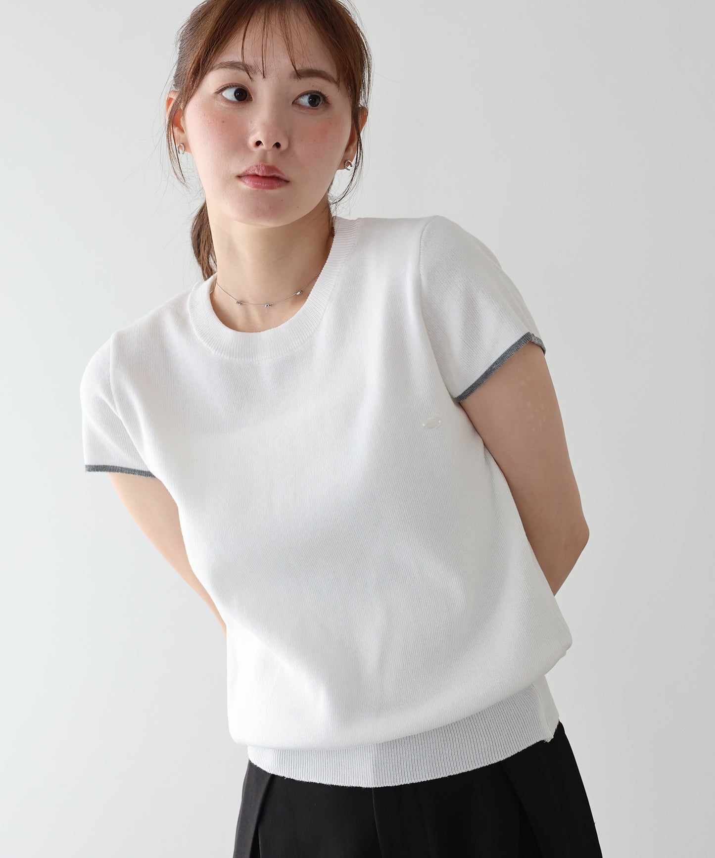 シェルプレートバイカラーニット【メール便】