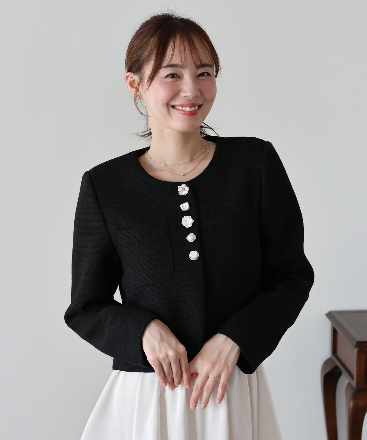 【早割5％OFF】アソートボタンツイードジャケット