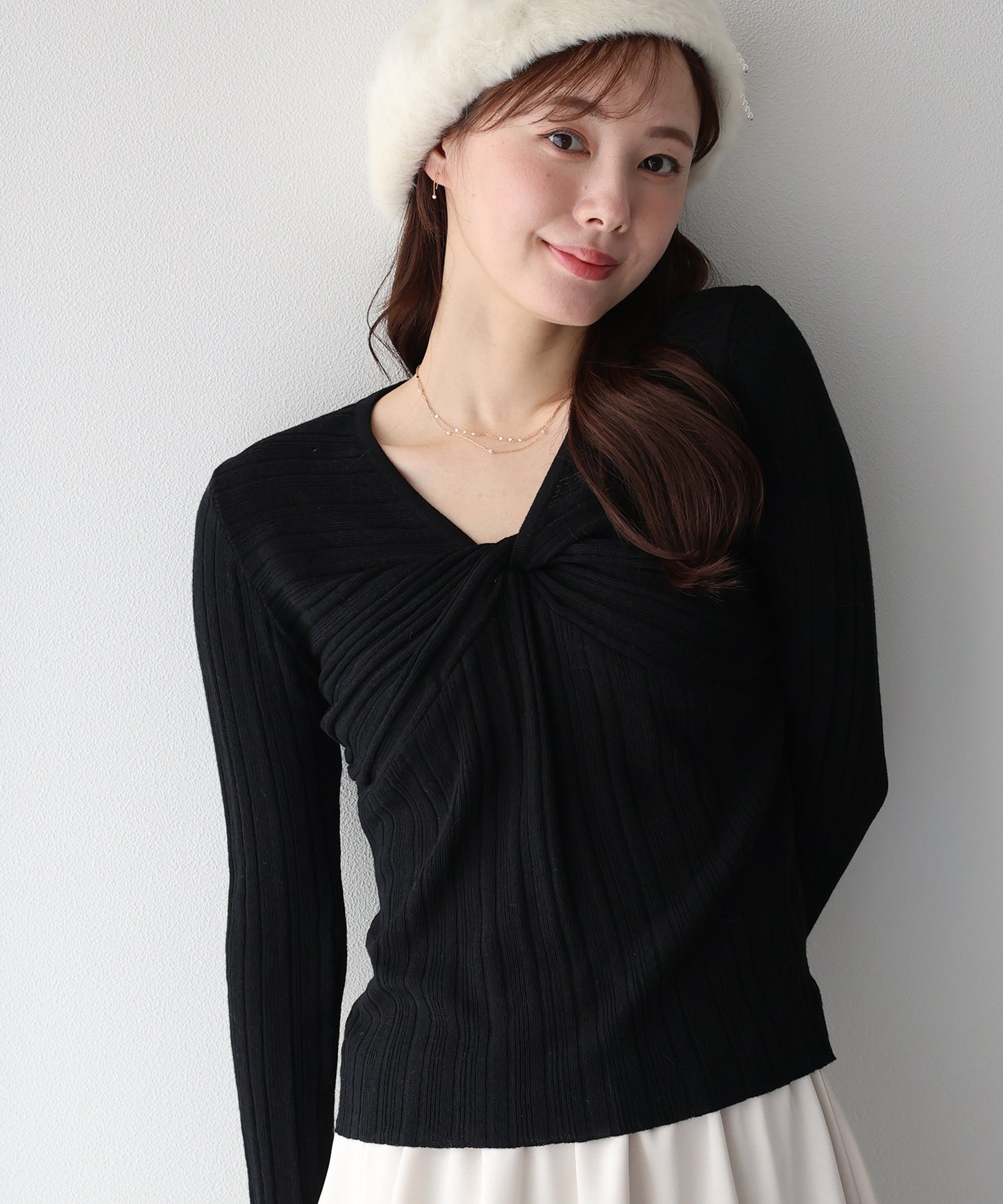 【早割5％OFF】ツイストデザインニット