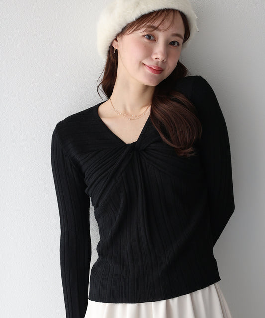 【早割5％OFF】ツイストデザインニット