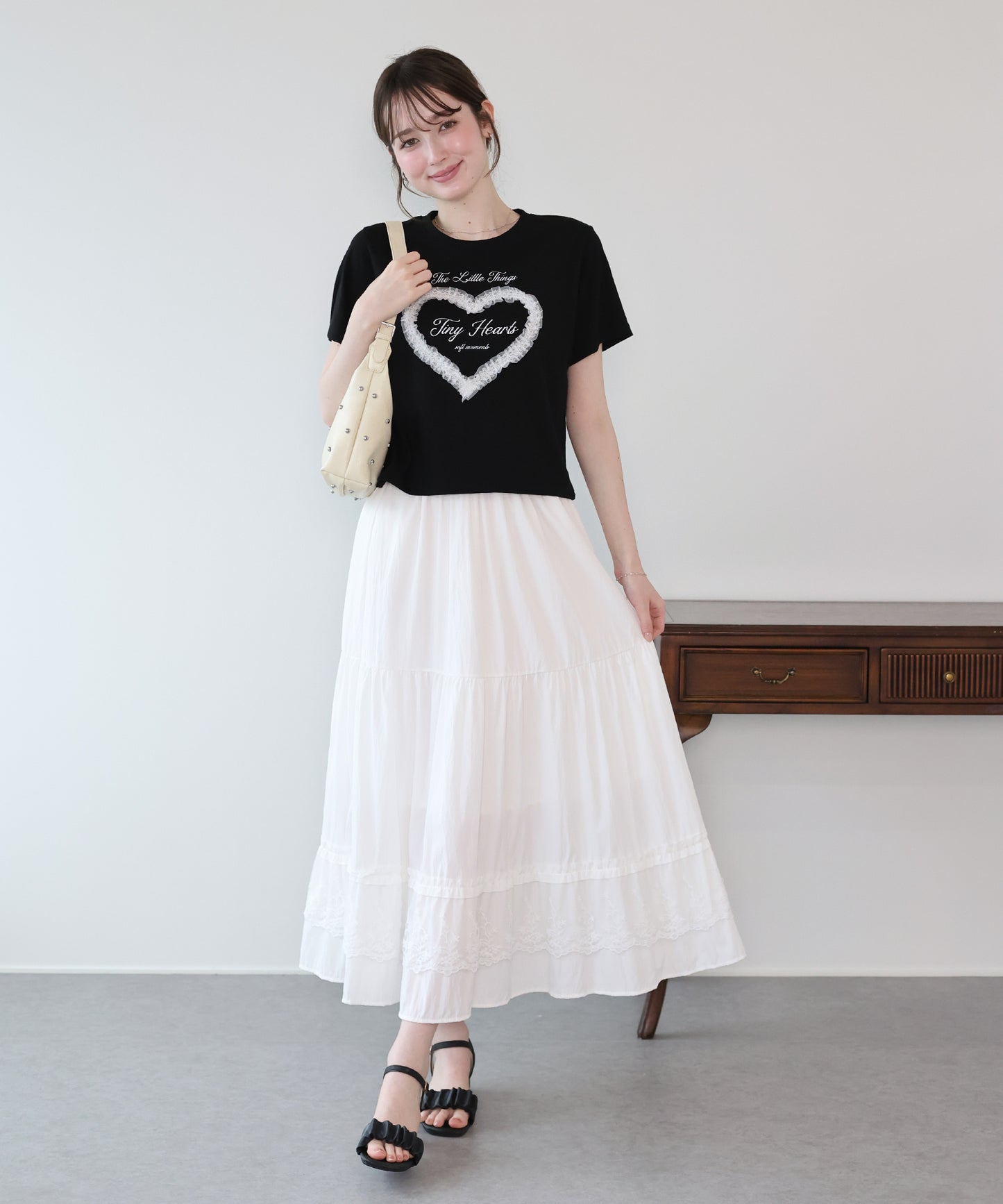 ハートレースショートTシャツ【メール便】