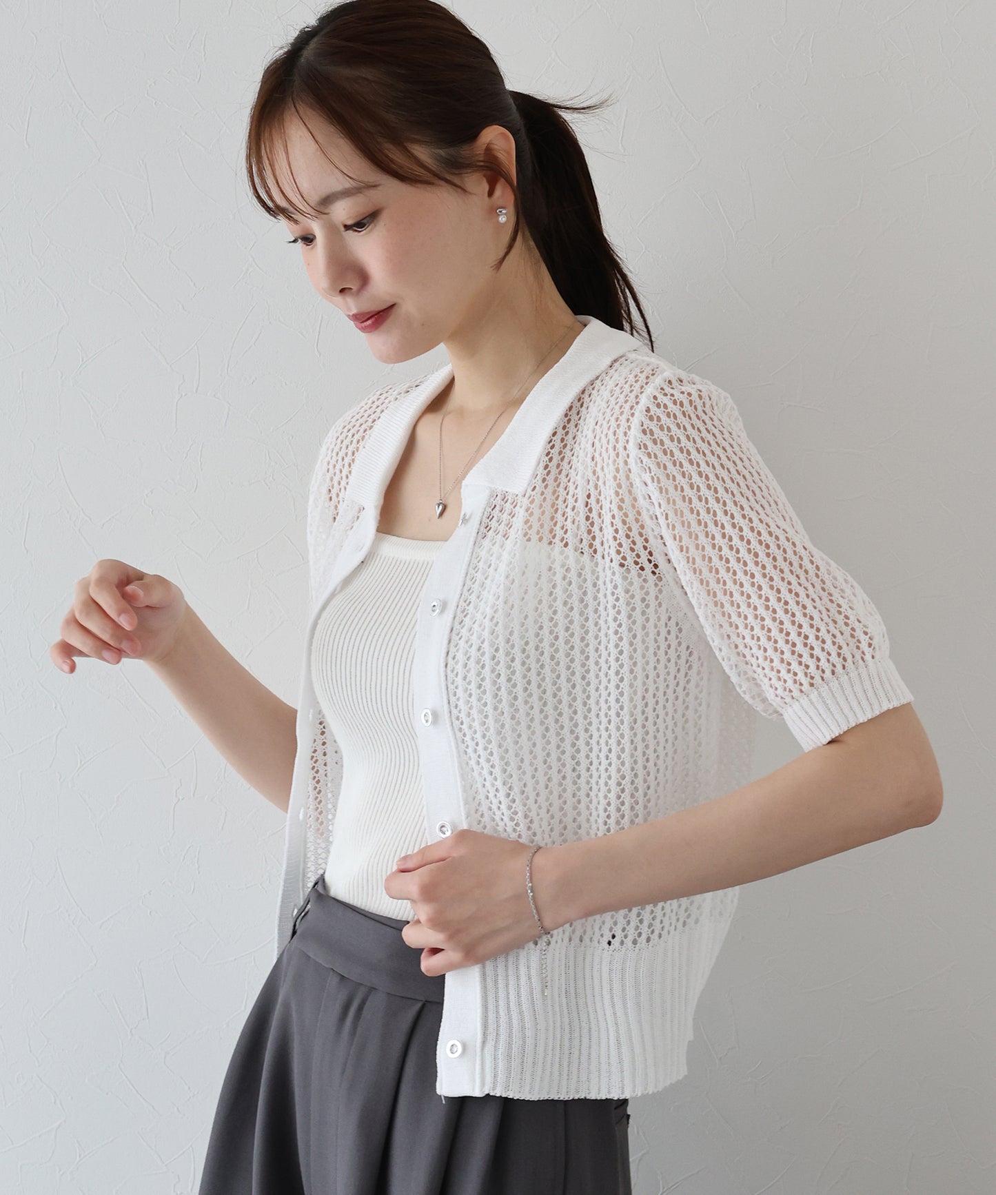 【TIME SALE】メッシュポロニット