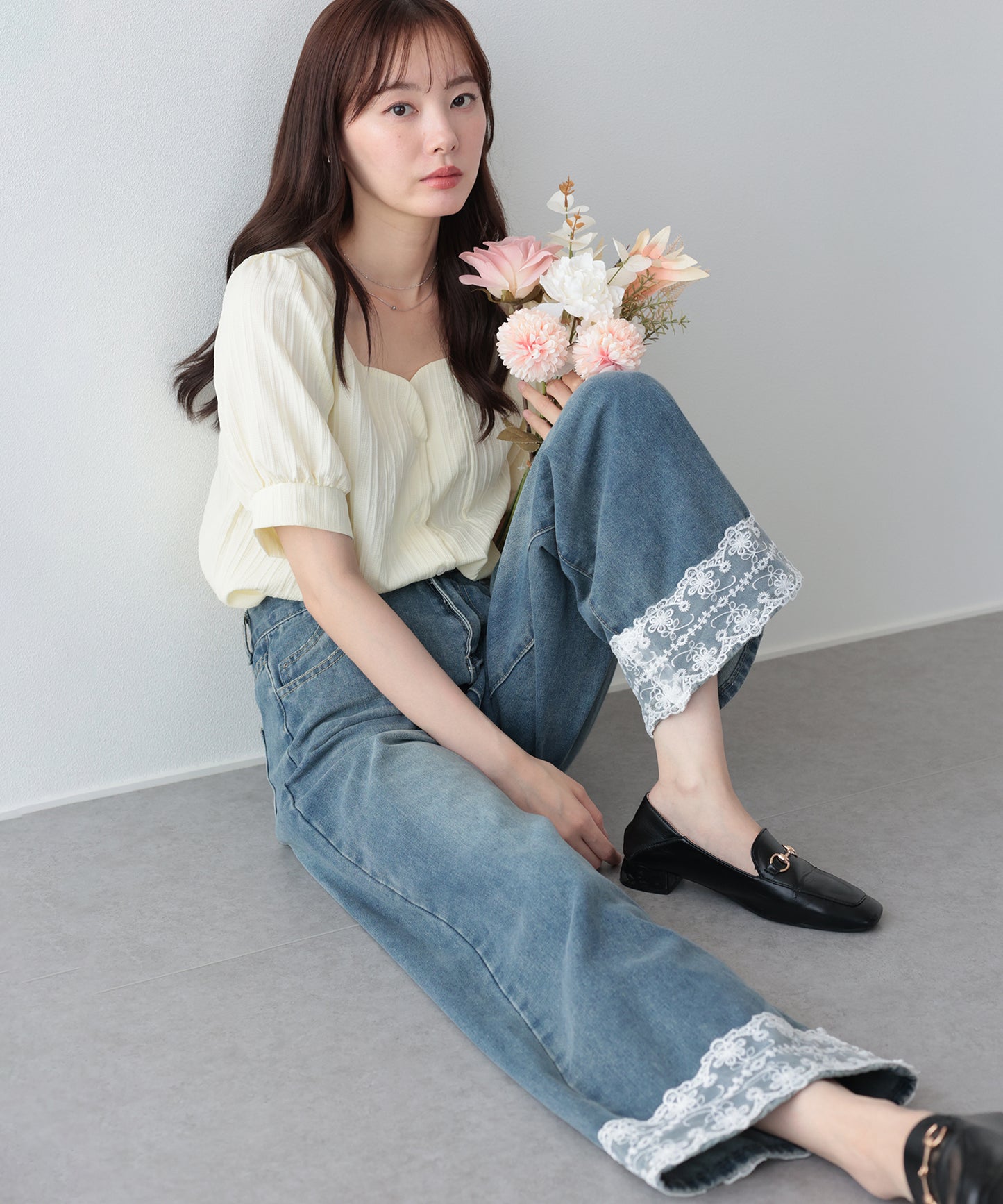 【早割5％OFF】ヘムレースデニム