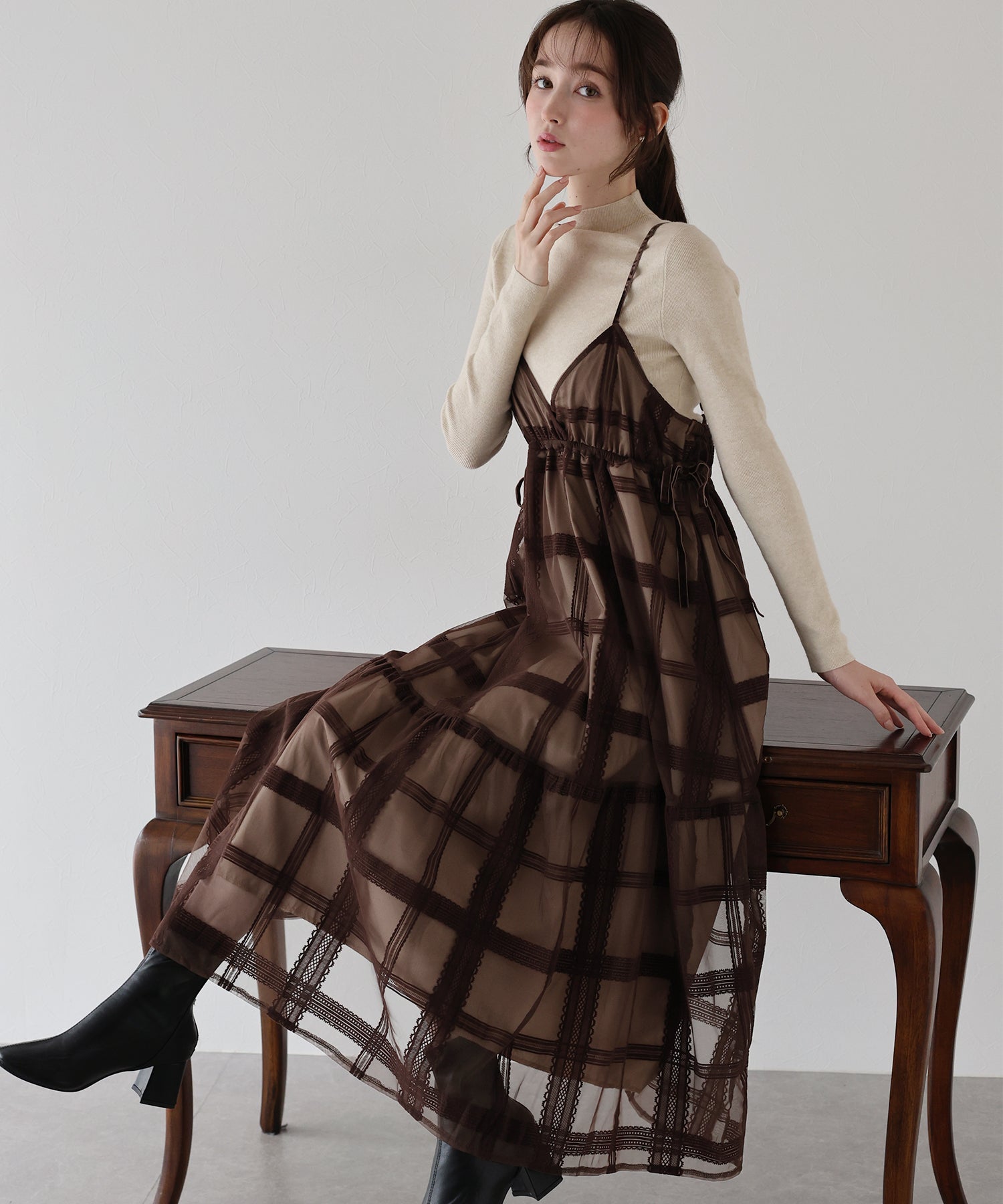 フロッキーチェックキャミワンピース – BLUE ONLINE